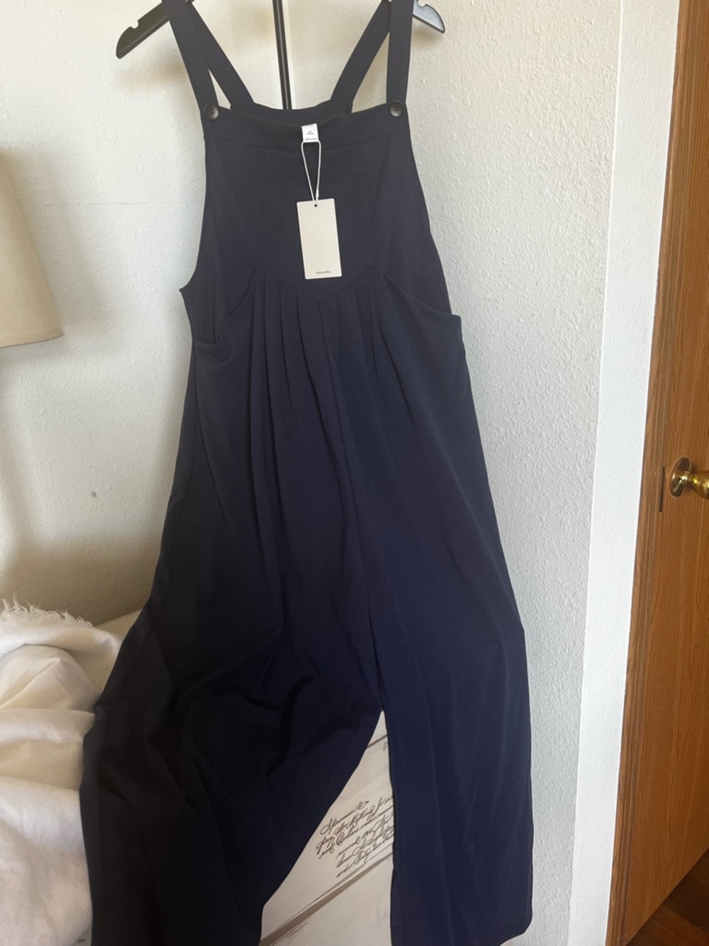 Halara navy blue jumpsuit overalls sz L NWT